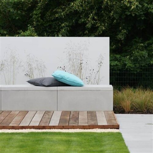 Polyester tuinmuur 200x15x100cm - RAL7021 - Demo