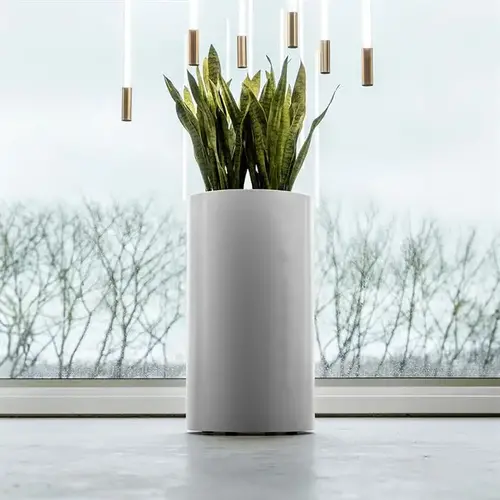 Aluminium plantenbak Ø80x40cm - Met wielen