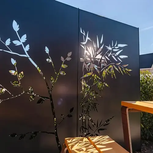 Sendzimir verzinkt staal paneel 'Abstract 8.2' 110x5x180cm