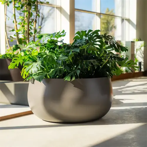 Polyester plantenbak "Lora" Ø50x80cm - Met bodem