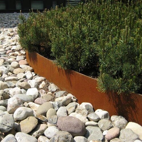 Cortenstaal kantopsluiting recht 150x0,3x15cm