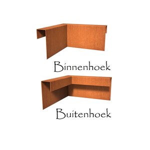 BetonTop Cortenstaal u-profiel hoek 30x30x5,4x20cm