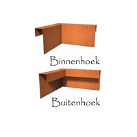 Cortenstaal u-profiel hoek 30x30x6,4x20cm