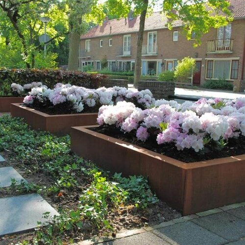 HTDesign (Eigen merk) Cortenstaal plantenbak 150x150x20cm - Zonder bodem