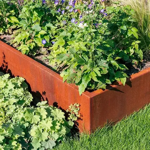 HTDesign (Eigen merk) Cortenstaal plantenbak 150x150x20cm - Zonder bodem