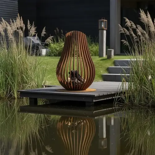 Cortenstaal vuurkorf "Druppel" - Ø50x76cm Cortenstaal vuurkorf "Druppel" - Ø50x76cm