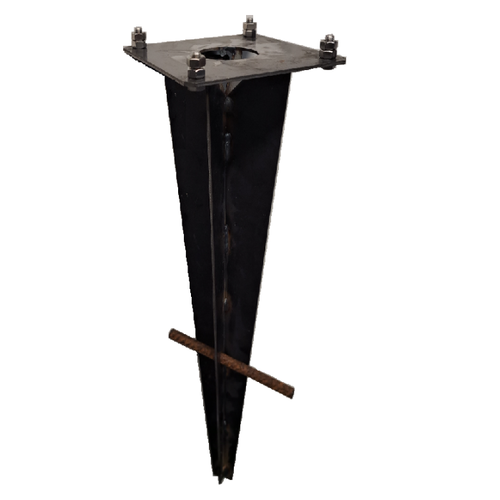 Cortenstaal stopcontactpaal met dubbel stopcontact + voetplaat + grondanker Cortenstaal stopcontactpaal met dubbel stopcontact + voetplaat + grondanker