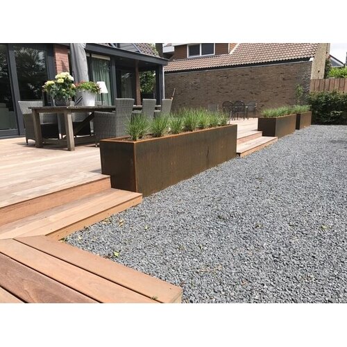HTDesign (Eigen merk) Cortenstaal plantenbak 350x100x80cm - Zonder bodem