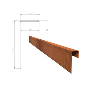 BetonTop Cortenstaal u-profiel 300x5,4x15cm