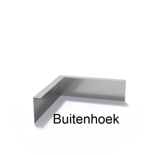 Verzinkt staal gezet 90° hoek 30x30x0,2x10cm Verzinkt staal gezet 90° hoek 30x30x0,2x10cm