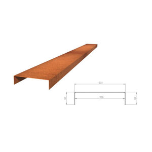 HTDesign (Eigen merk) Cortenstaal u-profiel 150x20,4x5cm