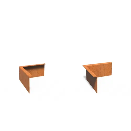 Cortenstaal gezet hoek 30x30x0,3x15cm