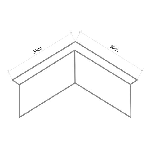 Verzinkt staal gezet 90° hoek 30x30x0,3x10cm