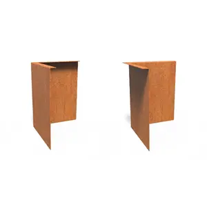 Cortenstaal gezet hoek 30x30x0,2x39cm