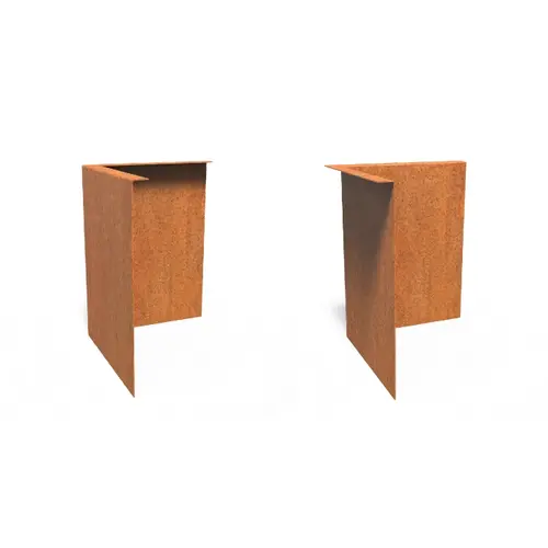 Cortenstaal gezet hoek 30x30x0,2x39cm