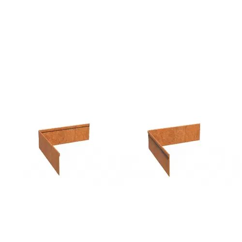 Cortenstaal geplet hoek 30x30x0,2x10cm