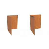 Cortenstaal geplet hoek 30x30x0,2x39cm