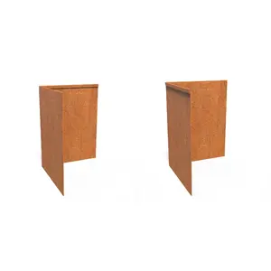 Cortenstaal geplet hoek 30x30x0,2x39cm