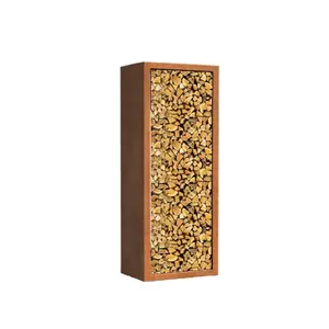 HTDesign (Eigen merk) Cortenstaal houtopslag 80x40x180cm