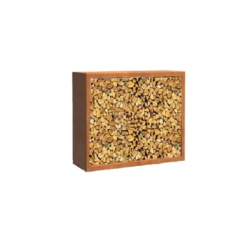 HTDesign (Eigen merk) Cortenstaal houtopslag 120x40x100cm - zonder poten