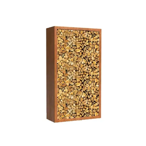 HTDesign (Eigen merk) Cortenstaal houtopslag 120x40x180cm - zonder poten