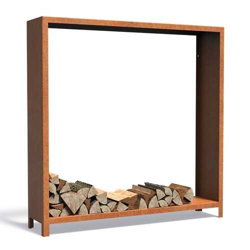 Cortenstaal houtopslag 180x40x180cm - met poten