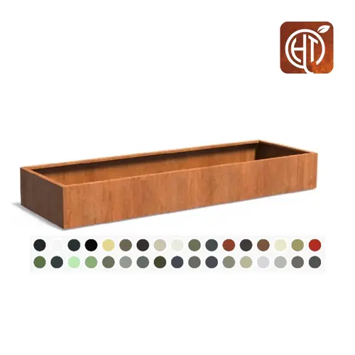 HTDesign (Eigen merk) Cortenstaal plantenbak 300x100x40cm - 3mm dik - Zonder bodem - HTDesign
