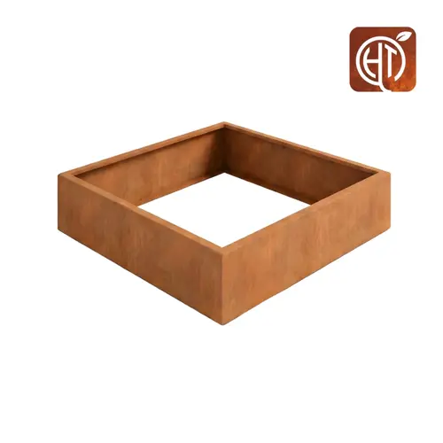HTDesign (Eigen merk) Cortenstaal plantenbak 140x140x40cm - Zonder bodem - HTDesign
