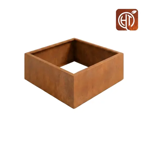 HTDesign (Eigen merk) Cortenstaal plantenbak 80x80x50cm - Zonder bodem - HTDesign