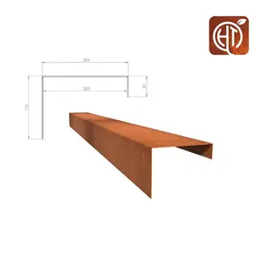 HTDesign (Eigen merk) Cortenstaal u-profiel 300x20,4x15cm