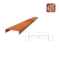 Cortenstaal u-profiel 150x20,4x5cm