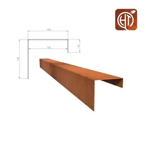 HTDesign (Eigen merk) Cortenstaal u-profiel 150x15,4x15cm