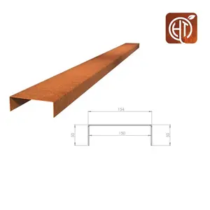 HTDesign (Eigen merk) Cortenstaal u-profiel 300x15,4x5cm