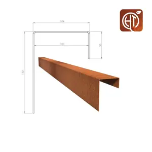 HTDesign (Eigen merk) Cortenstaal u-profiel 300x10,4x15cm