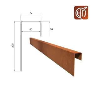 HTDesign (Eigen merk) Cortenstaal u-profiel 150x6,4x20cm