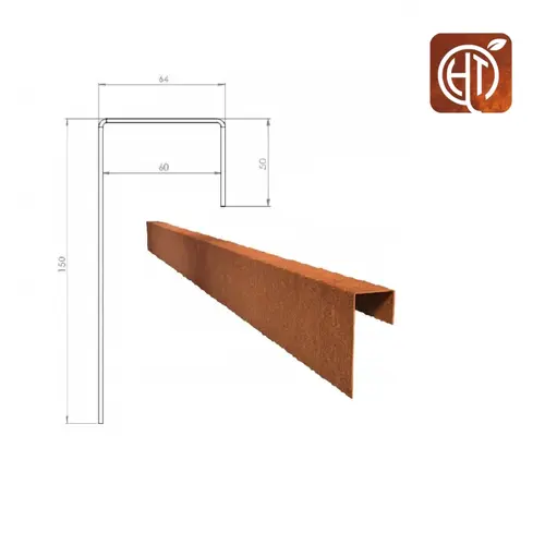 HTDesign (Eigen merk) Cortenstaal u-profiel 300x6,4x15cm