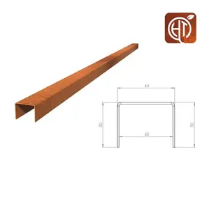 HTDesign (Eigen merk) Cortenstaal u-profiel 150x6,4x5cm
