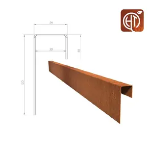 HTDesign (Eigen merk) Cortenstaal u-profiel 300x5,4x15cm