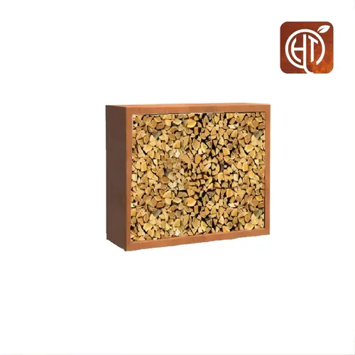 HTDesign (Eigen merk) Cortenstaal houtopslag 120x40x100cm