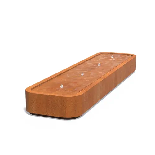 Cortenstaal watertafel premium 400x100x40cm Cortenstaal watertafel premium 400x100x40cm