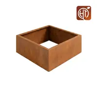 Cortenstaal plantenbak 130x130x40cm - Zonder bodem