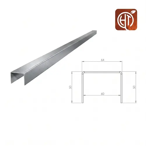 HTDesign (Eigen merk) Verzinkt staal u-profiel 150x6,4x5cm HTDesign (Eigen merk) Verzinkt staal u-profiel 150x6,4x5cm