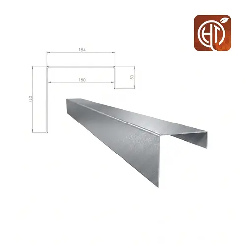 HTDesign (Eigen merk) Verzinkt staal u-profiel 150x15,4x15cm HTDesign (Eigen merk) Verzinkt staal u-profiel 150x15,4x15cm