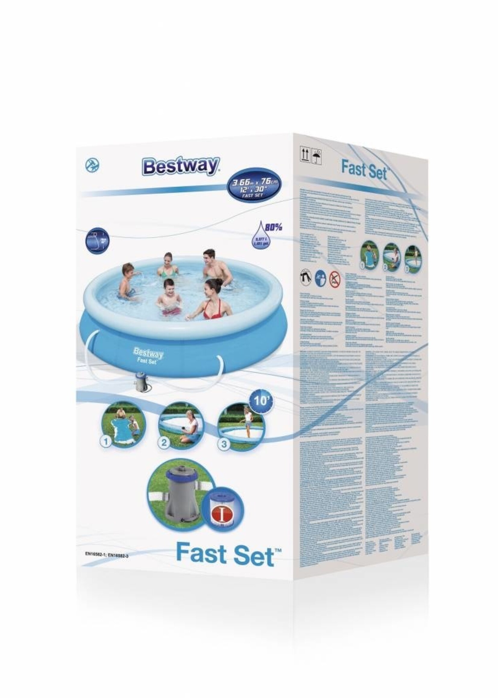 Bestway Zwembad Marin fast set rond 366*76 cm