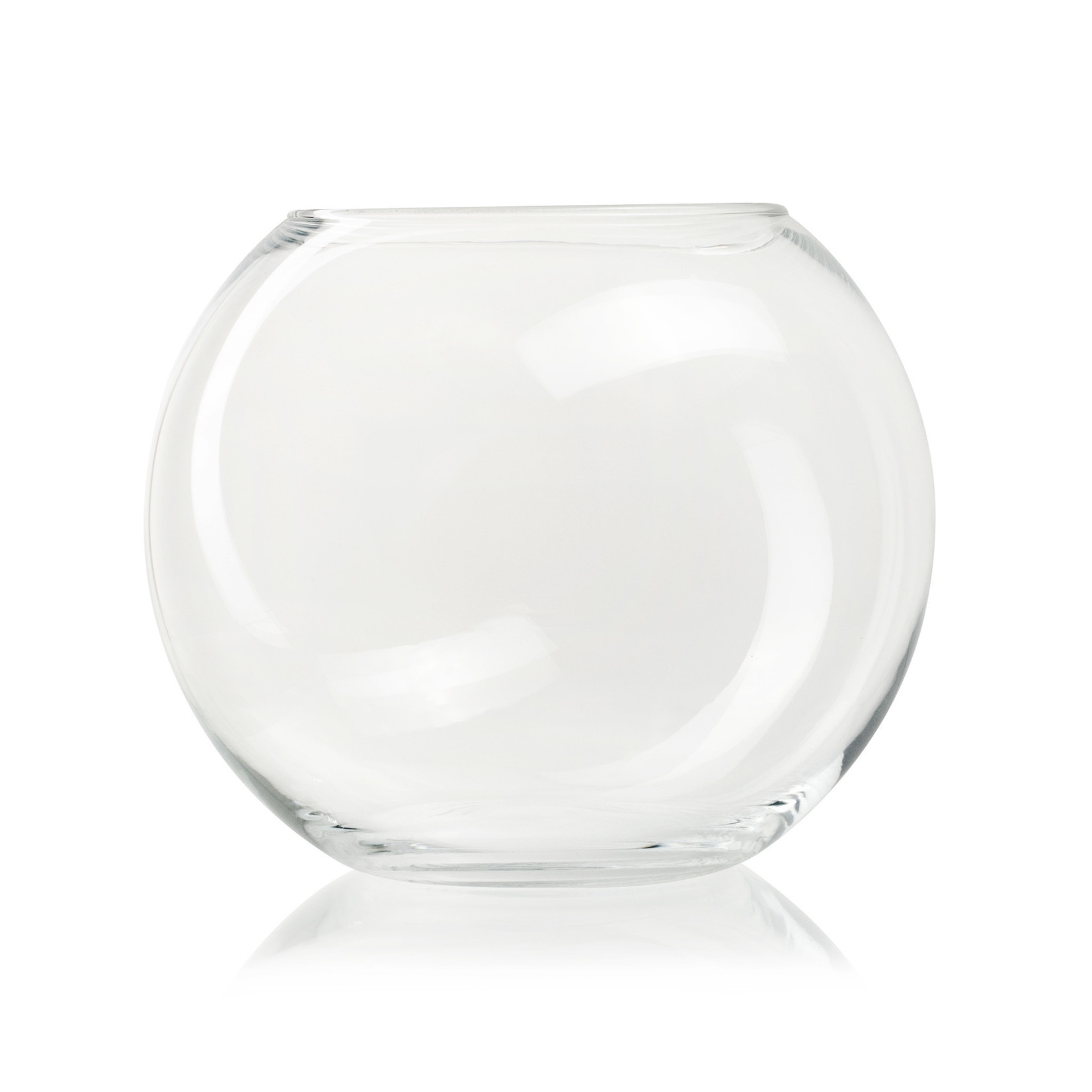 Jodeco Glass Ronde vaas 'Ryan' H22 D26 cm Transparant