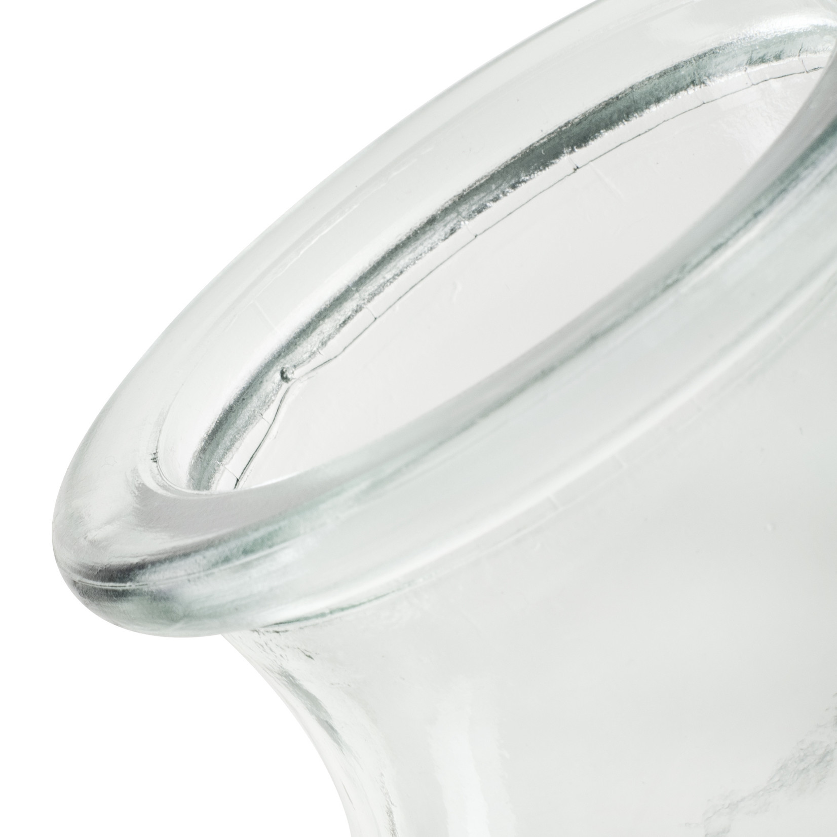 Jodeco Glass Glazen vaas met rand 'Vince' H18 D12 cm Transparant
