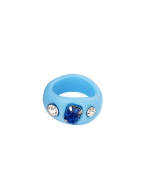 Plastic Ring Stones Blue