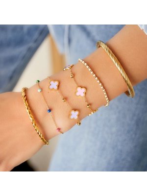 Armband Lila Klavertjes