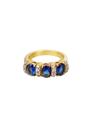 Ring met drie blauwe zirkoonstenen