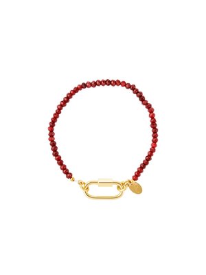 Rood Kralenarmbandje met gouden sluiting